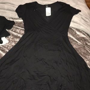 Black flattering tie dress